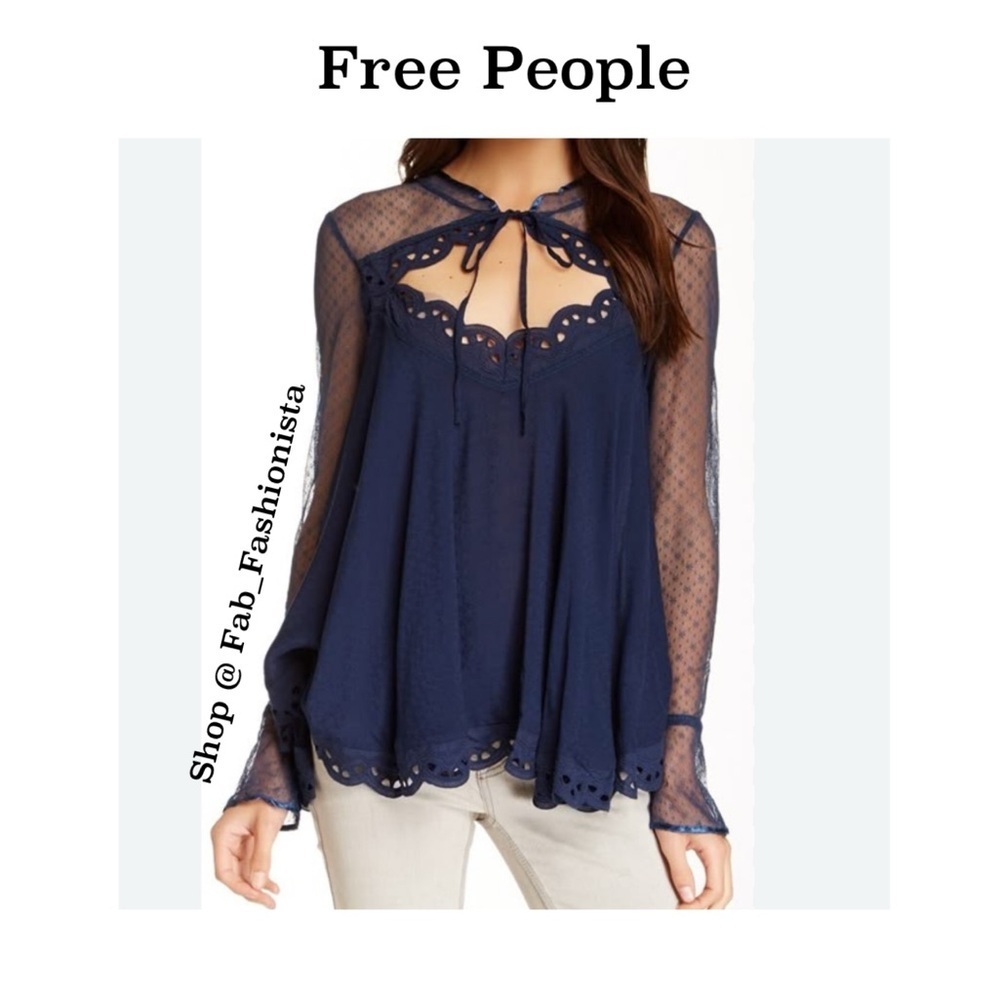 Free People Lace sheer top size xsmall